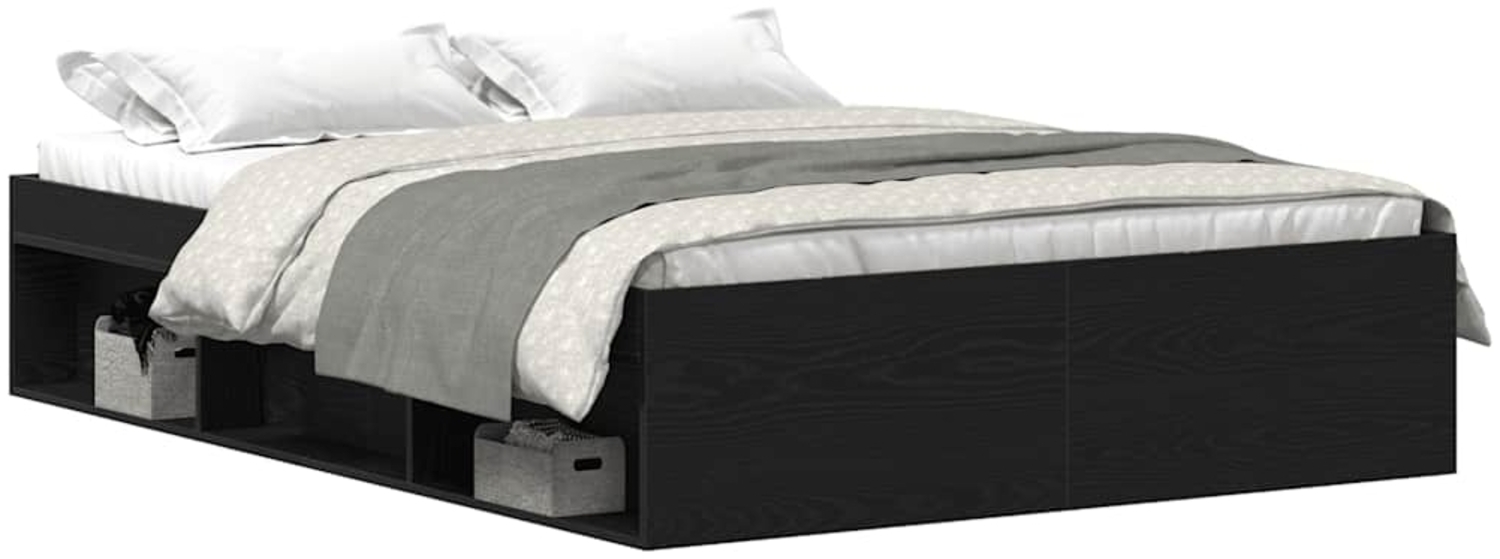 vidaXL Bettgestell ohne Matratze Schwarz Eichen-Optik 140x200 cm 3329333 Bild 1