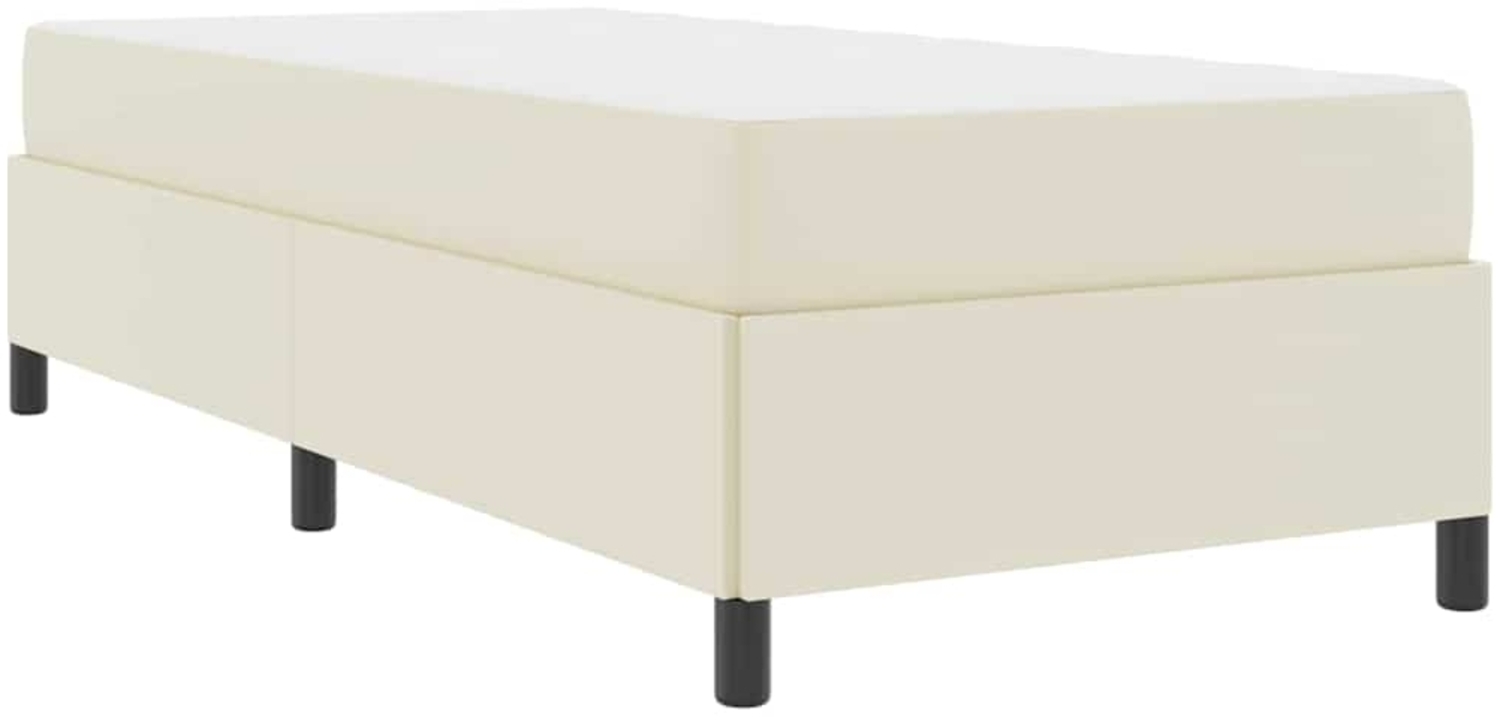 vidaXL Bettgestell mit Matratze Creme 90x200 cm Kunstleder 3398981 Bild 1