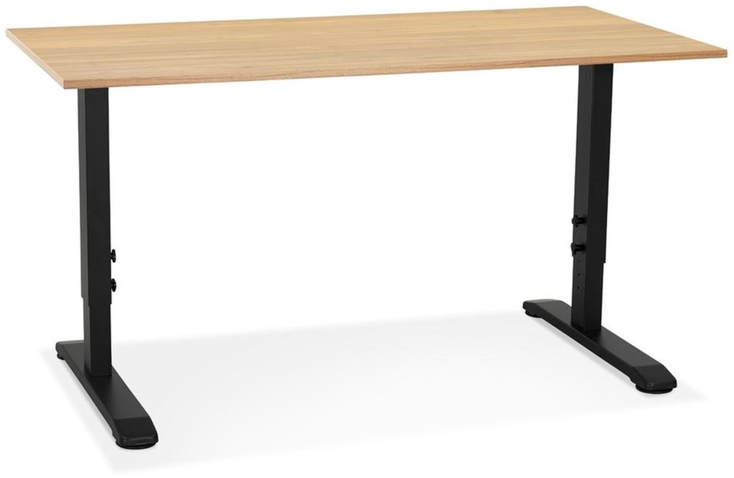 Kadima Design Schreibtisch höhenverstellbar | 140x70 cm | Holz-Metall Ergonomisch Modern | Computertisch Beige-Schwarz Bild 1