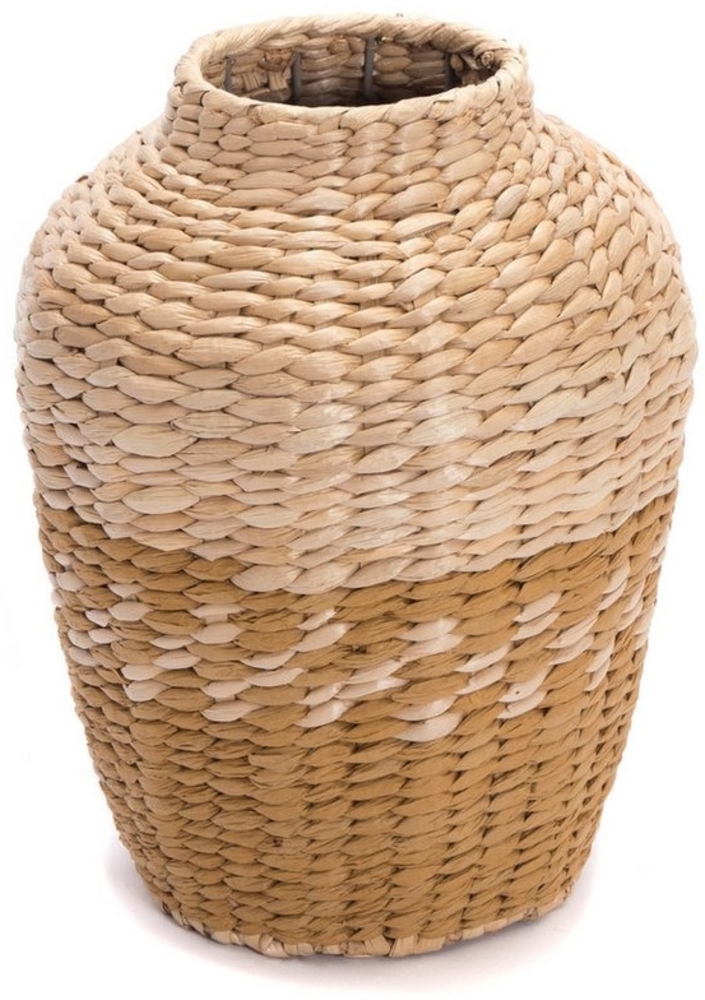 CREEDWOOD Wasserhyazinthenvase STROH VASE "KAIRO", Natur / Gelb, Deko Boden Vase Bild 1