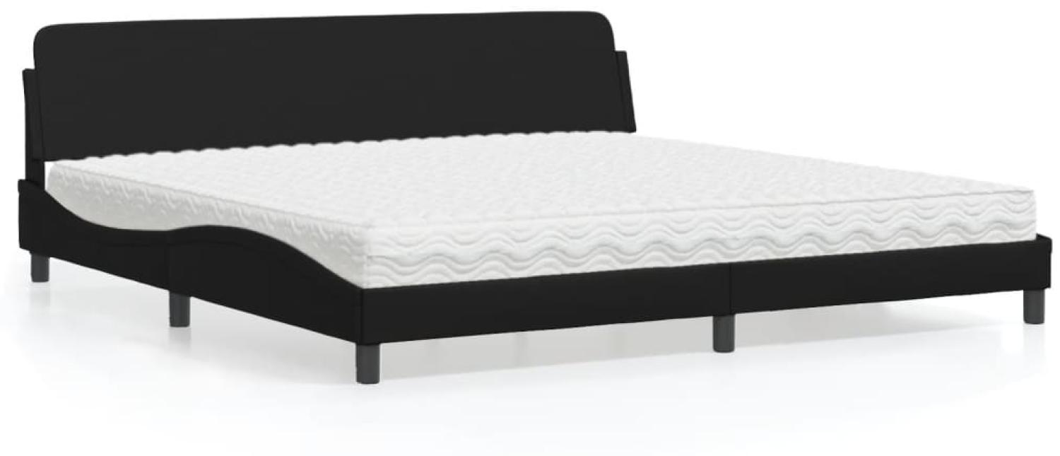 vidaXL Bett mit Matratze Schwarz 200x200 cm Kunstleder 3208477 Bild 1