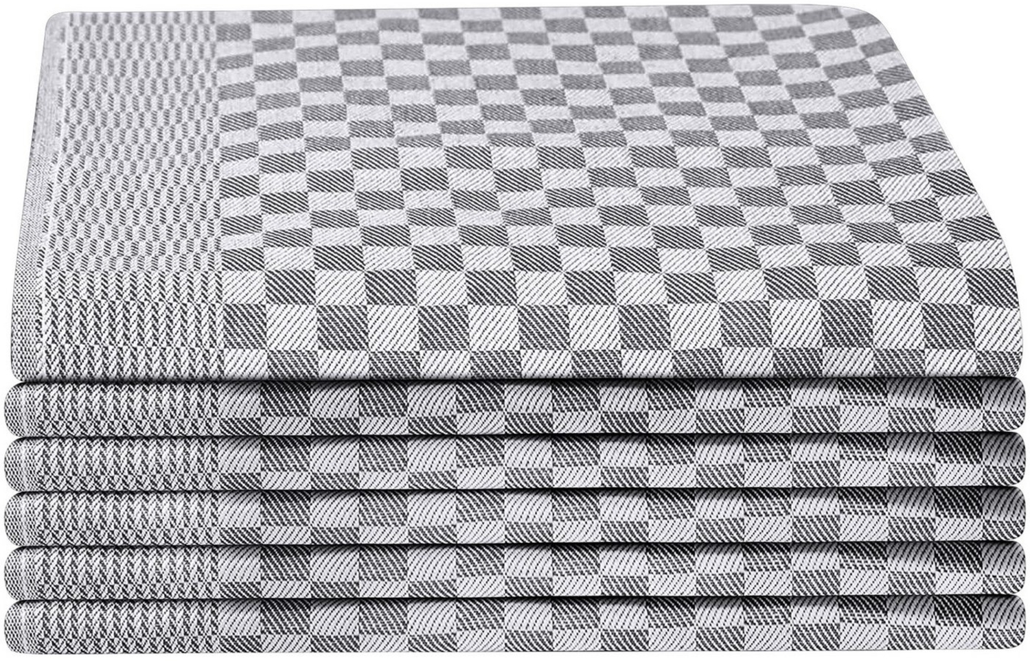 BRB HOME Geschirrtuch Geschirrtücher 100% Baumwolle Trockentuch Küchentücher (6 Stück), 50x70 cm, Grau, Karomuster, Dekorativ, 240 g/m² Bild 1