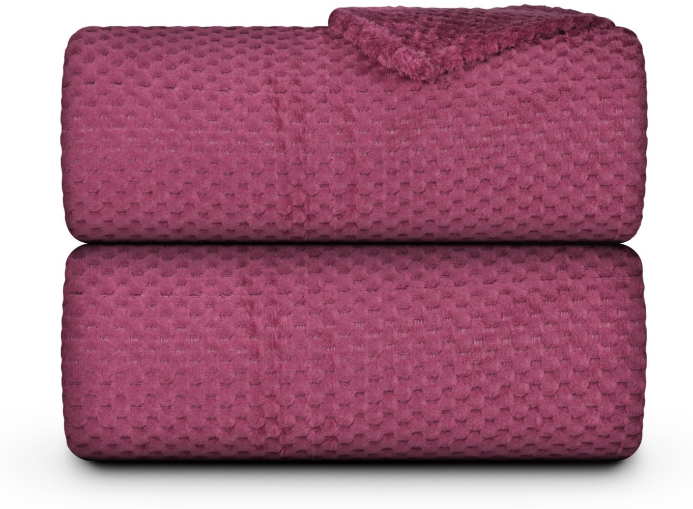 Kuscheldecke Flanell Decke 150x200cm ( Weinrot ) Flauschige Struktur Wohndecke für Sofa, Couch und Bett, Tagesdecke OEKO-TEX - Sofaüberwurf Bild 1