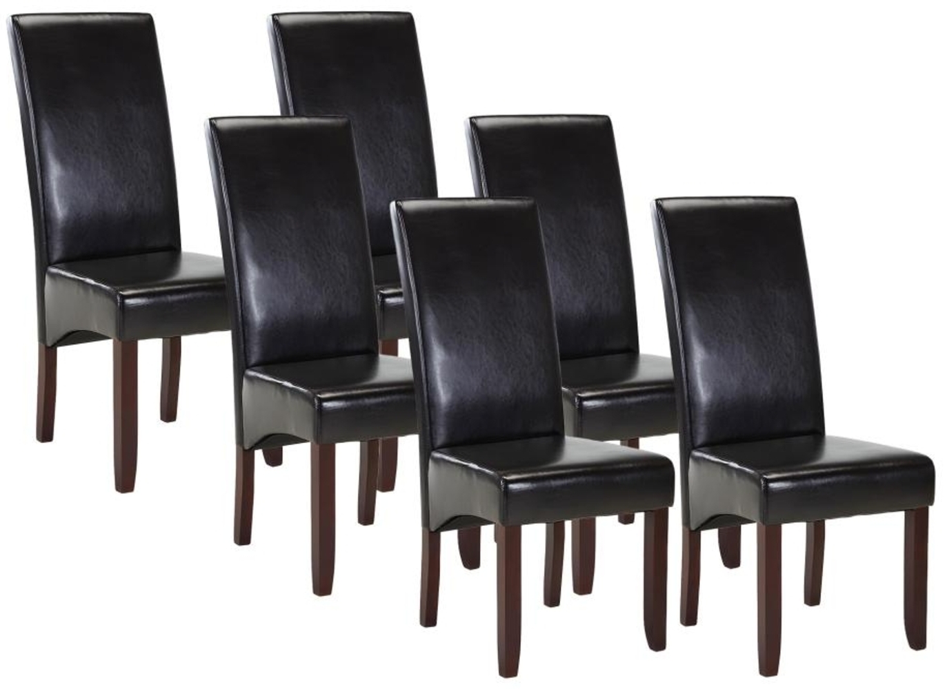 Vente-unique - Stuhl 6er-Set - Kunstleder - Braun - ROVIGO Bild 1