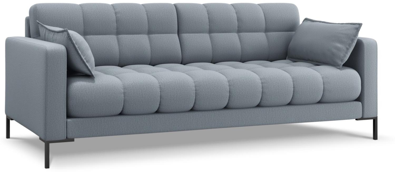 Micadoni 3-Sitzer Sofa Mamaia | Bezug Light Blue | Beinfarbe Black Metal Bild 1