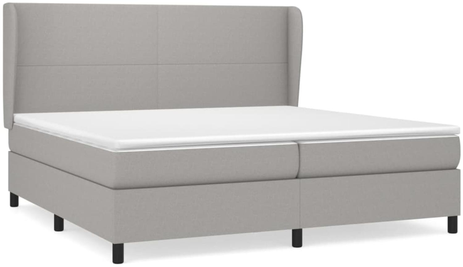 Boxspringbett mit Matratze Stoff Hellgrau 200x200 cm, Härtegrad: H2 [3127829] Bild 1