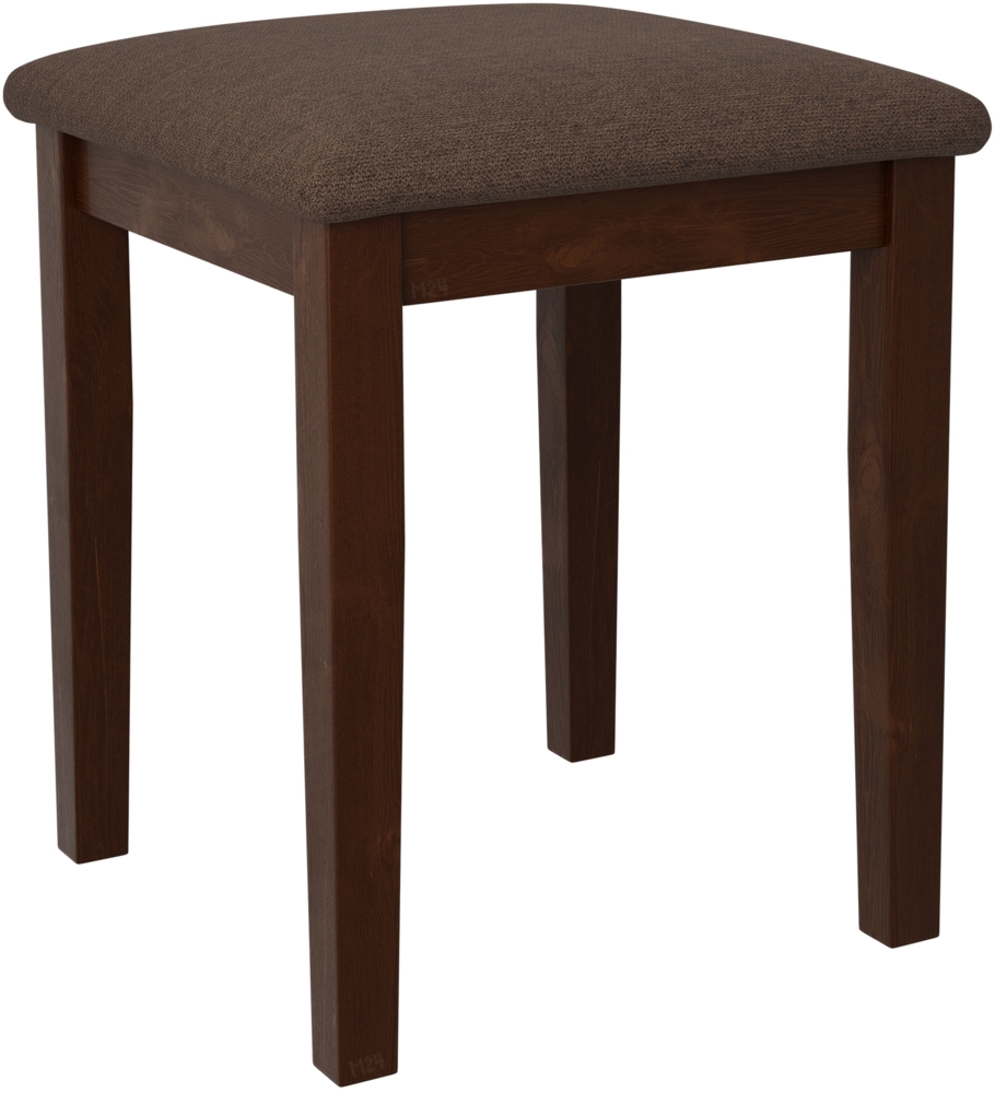 Hocker T3, Schemel bis 120 kg, aus Buchenholz, 36x36x47 cm (Stoff: Soro 28, Holzfarbe: Nuss) Bild 1