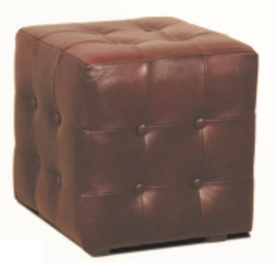 Casa Padrino Chesterfield Echtleder Hocker 40x40 x H. 42 cm - Luxus Möbel Bild 1