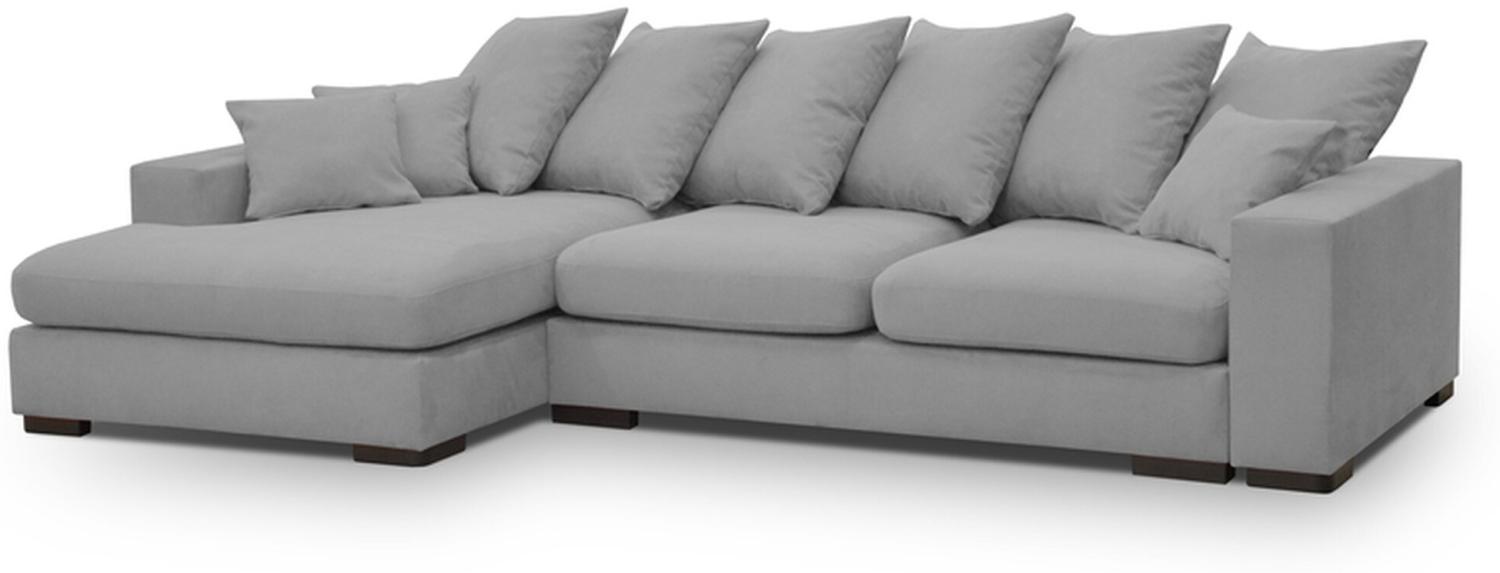 Stylefy Dijon Ecksofa Velours Grau Links Bild 1