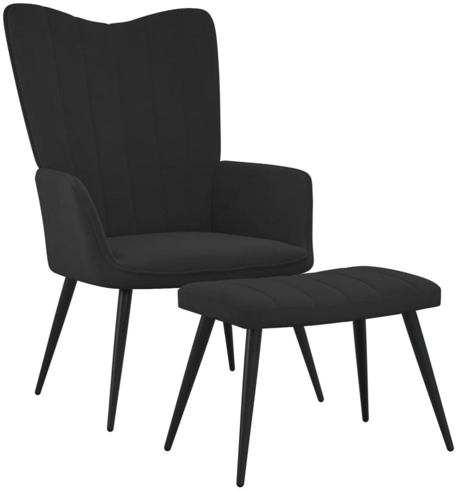 vidaXL Relaxsessel mit Hocker Schwarz Samt 327694 Bild 1