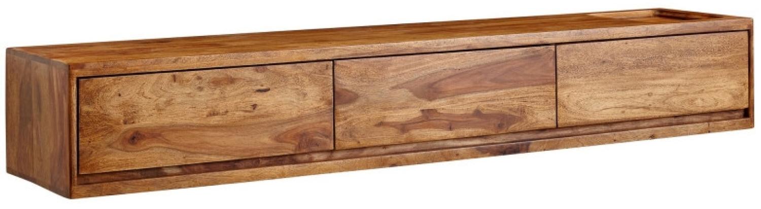 Lowboard Hängend Sheesham Massivholz 160 x 25 x 35 cm TV-Schrank Braun Bild 1