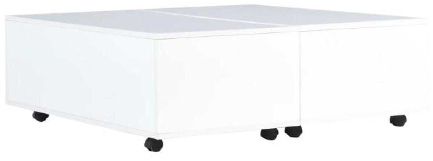 vidaXL Couchtisch Hochglanz-Weiß 100×100×35 cm Bild 1