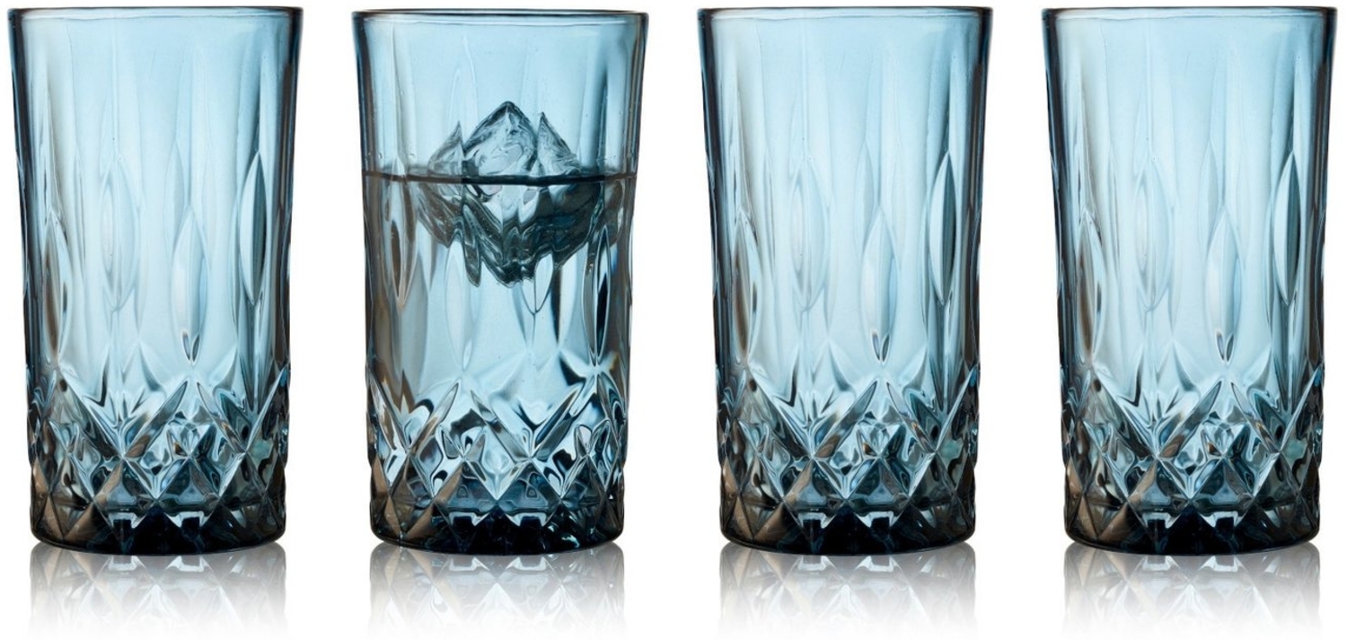 Lyngby Highball Sorrento Longdrinkglas blau 380ml Set4 Bild 1