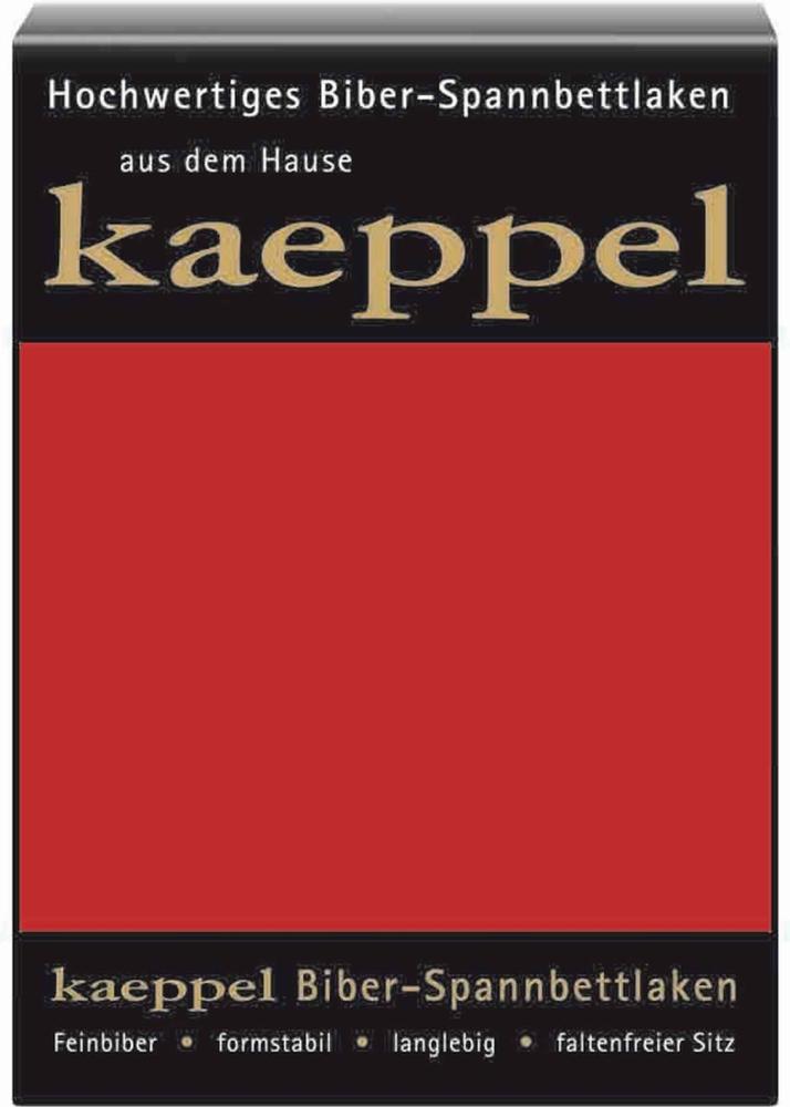 Kaeppel Biber Spannbettlaken Einfarbig Karmin 180x200 cm - 200x200 cm Bild 1