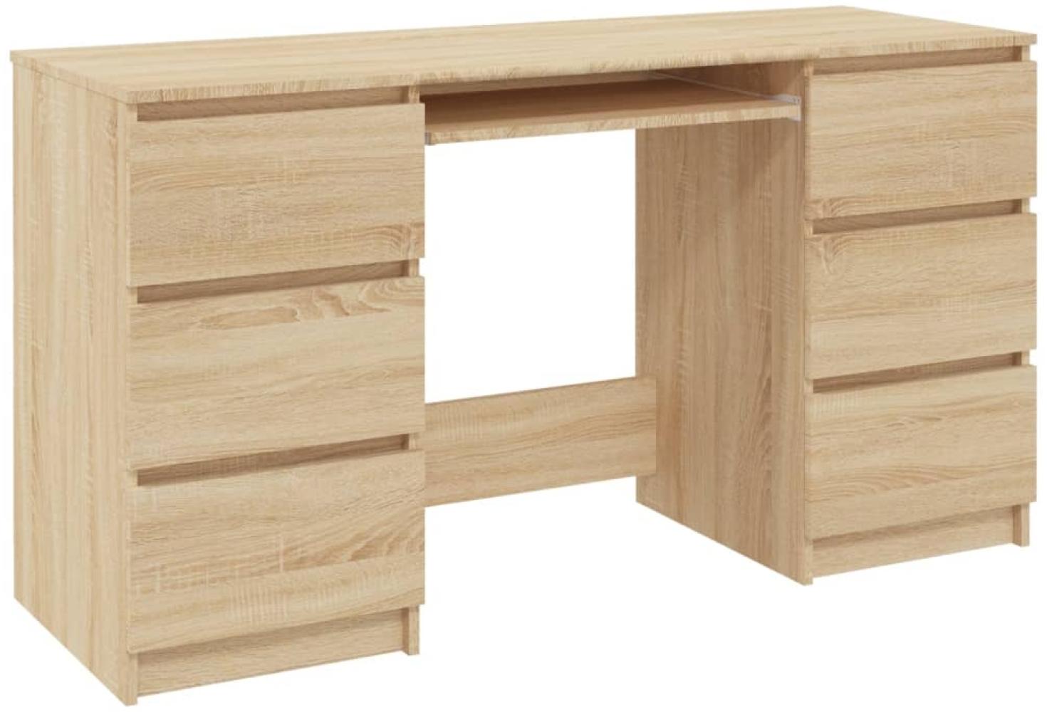 vidaXL Schreibtisch Sonoma-Eiche 140x50x77 cm Holzwerkstoff 800813 Bild 1