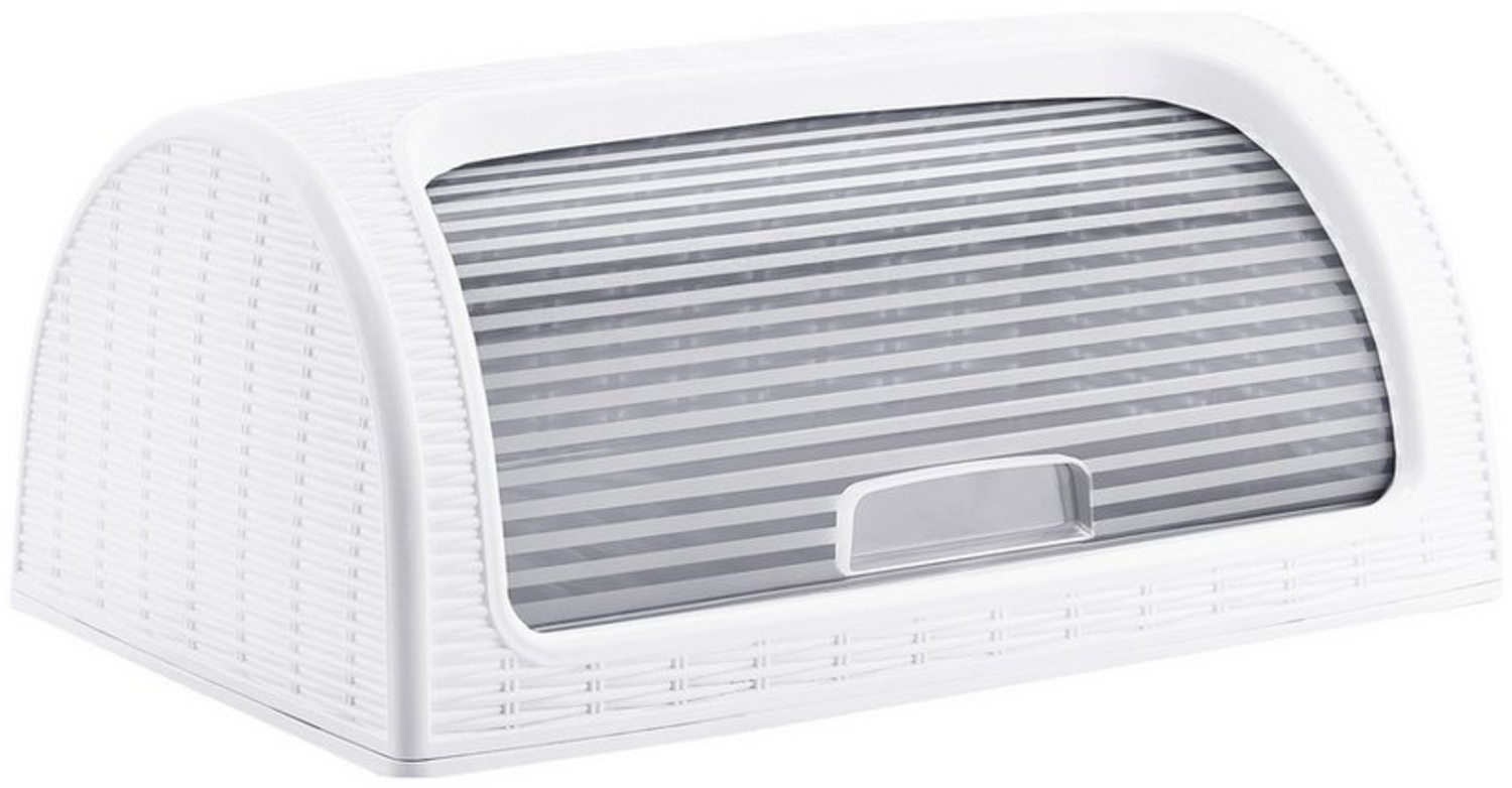 Michelino Brotkasten Brotkasten in Rattanoptik Weiß, Kunststoff, (Stück, 1-tlg, 1 Brotkasten), Brotaufbewahrung Brotbox Bild 1