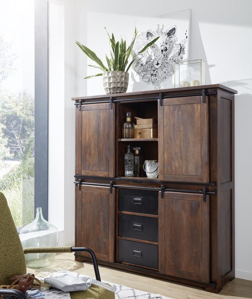 Highboard 150x160 cm 'Bayamo' Mango & Eisen Bild 1