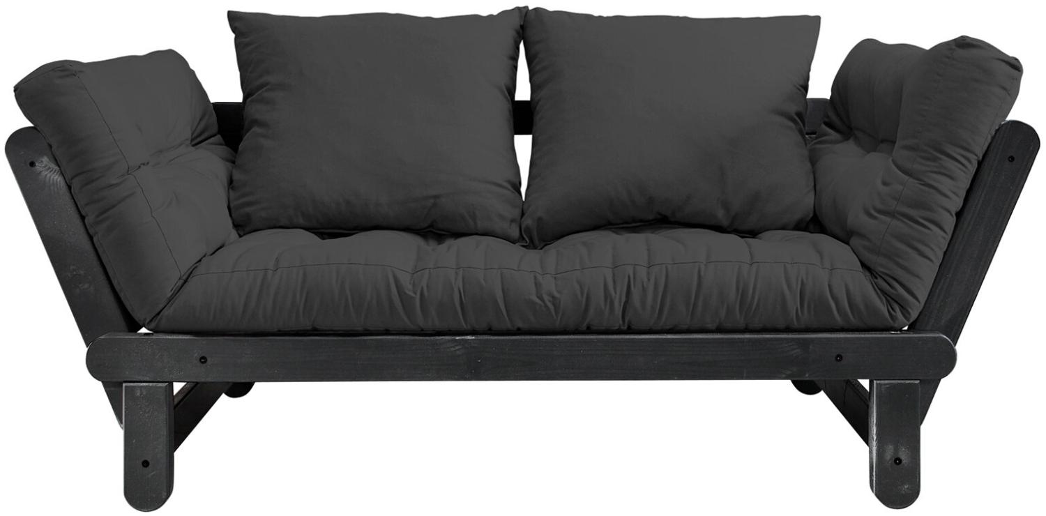 KARUP DESIGN Futonsofa BEAT Gestell Schwarz Matratze Dunkelgrau Bild 1