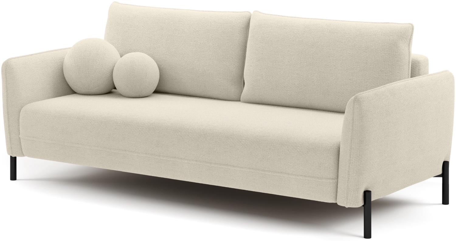 Selsey VERUCO - Sofa mit Schlaffunktion und Chenille-Bezug, cremeweiß Bild 1