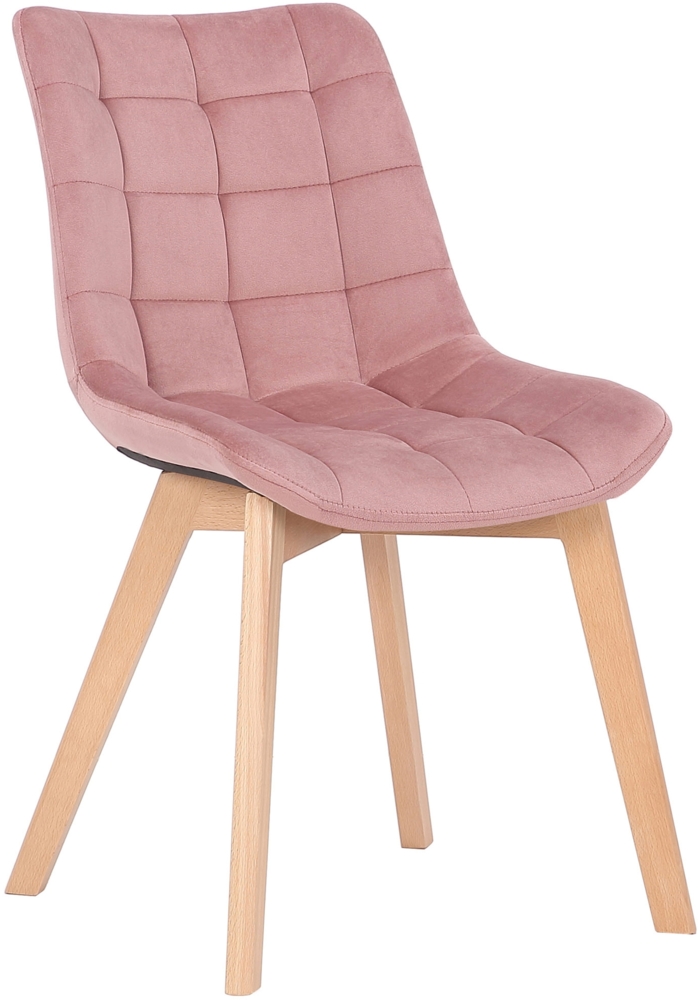Esszimmerstuhl FINIM - Samt Pink 46x61x82 cm | Essstühle Esszimmerstühle Küchenstühle Wohnzimmerstühle Bild 1