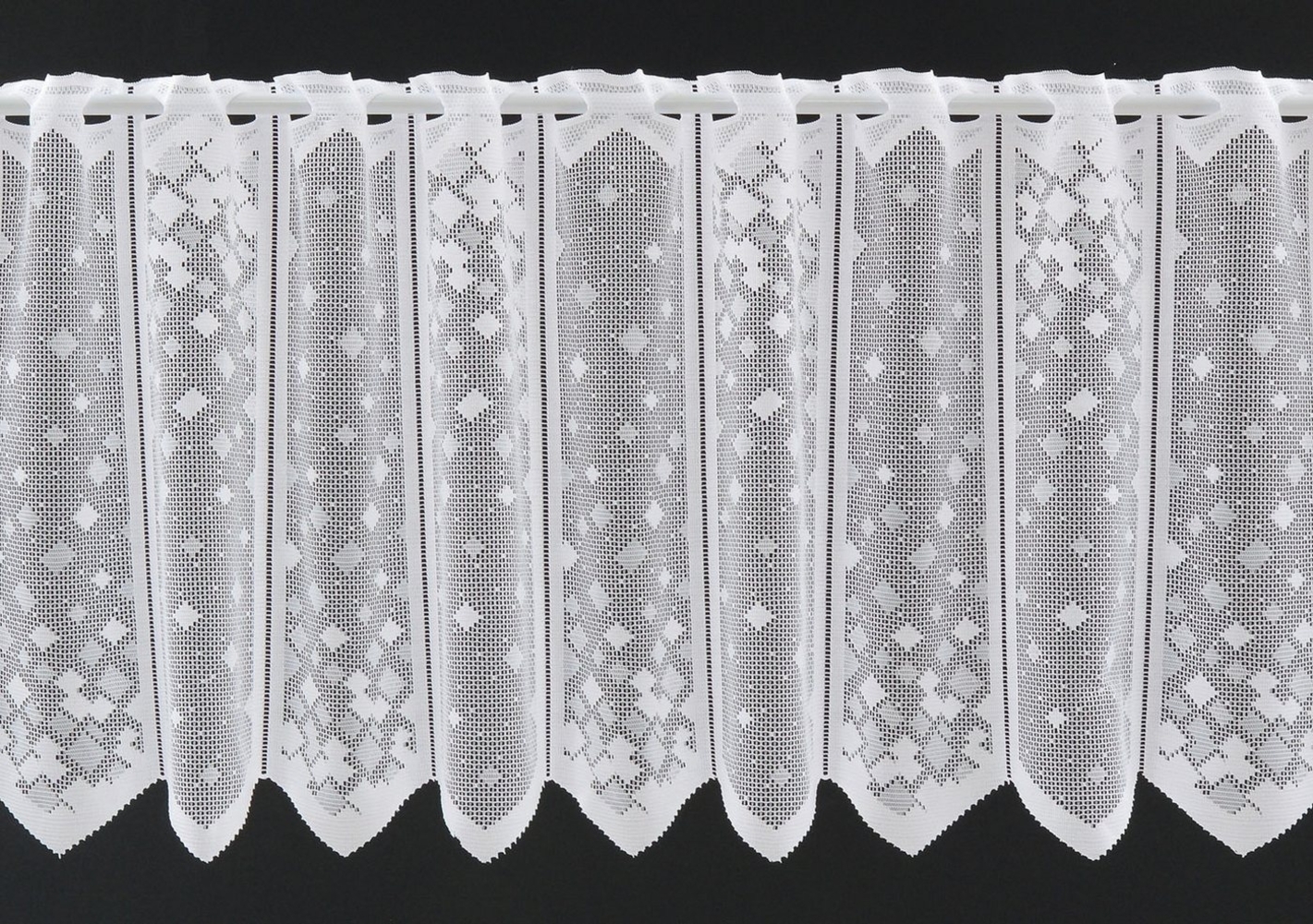Gardinen Kranzusch Scheibengardine nach Maß Mini Quadrate, Stangendurchzug (1 St), transparent, Stablöcher,transparent,verschiedene Höhen, Breiten Bild 1
