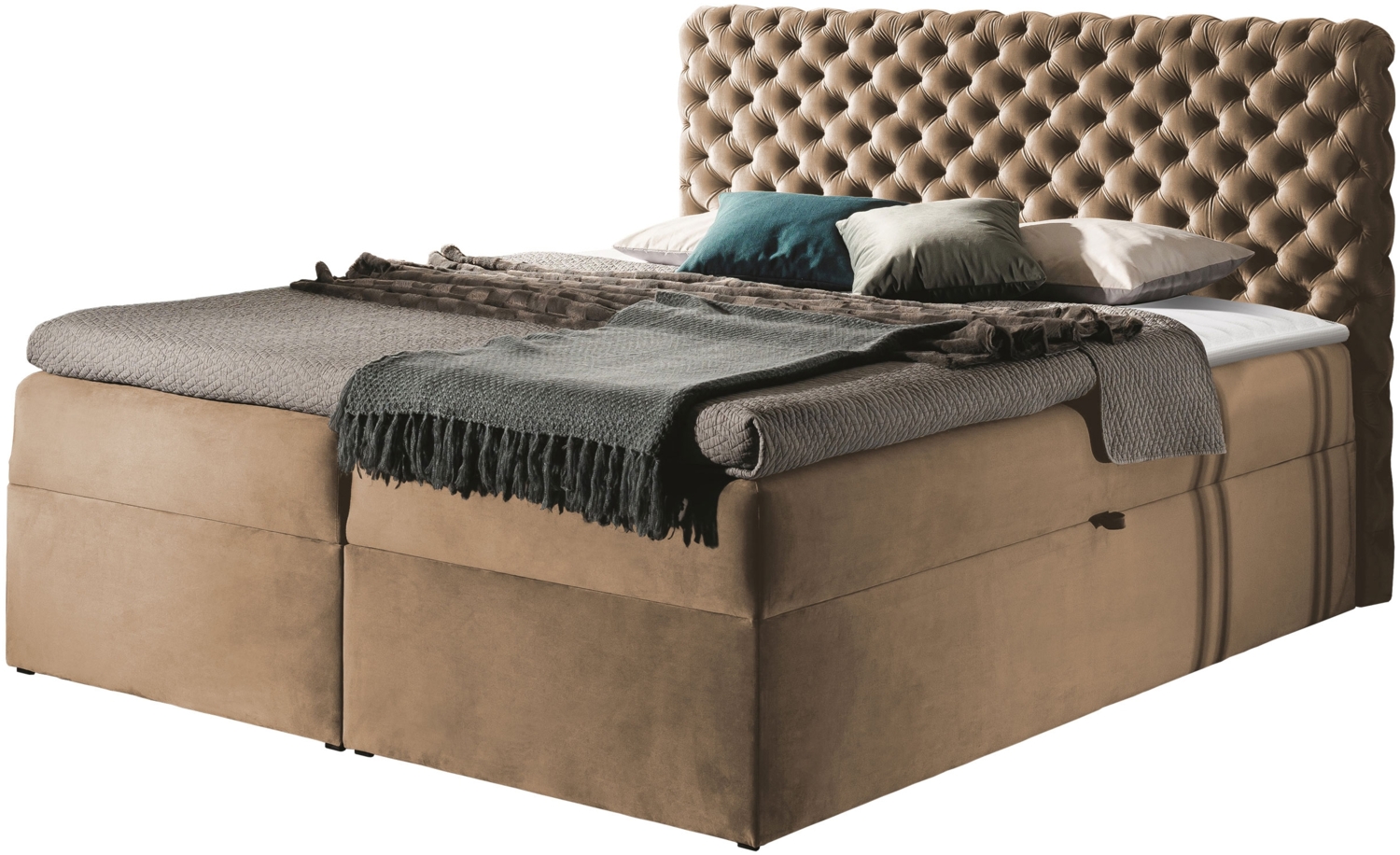 Mirjan24 Boxspringbett Serrula, Beige 160 x 200 cm Bild 1