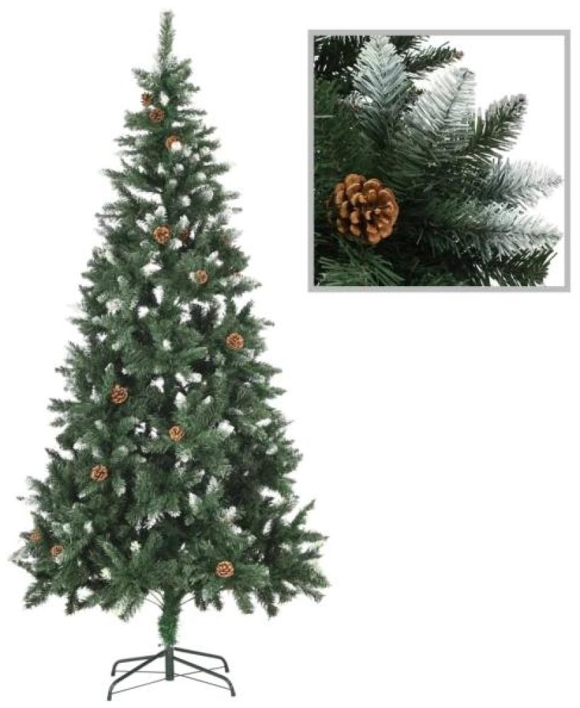 vidaXL Künstlicher Weihnachtsbaum Kiefernzapfen Weißem Glitzer 210 cm 284319 Bild 1