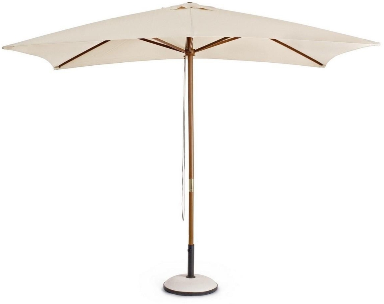 Natur24 Ampelschirm Syros Sonnenschirm 300 x 200 x 250 cm Holz Stahl Polyester Natur Beige Bild 1