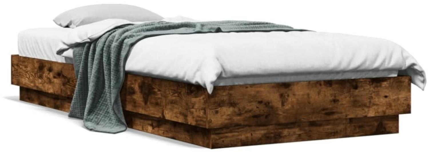 vidaXL Bettgestell ohne Matratze Räuchereiche 90x200 cm Holzwerkstoff 839606 Bild 1