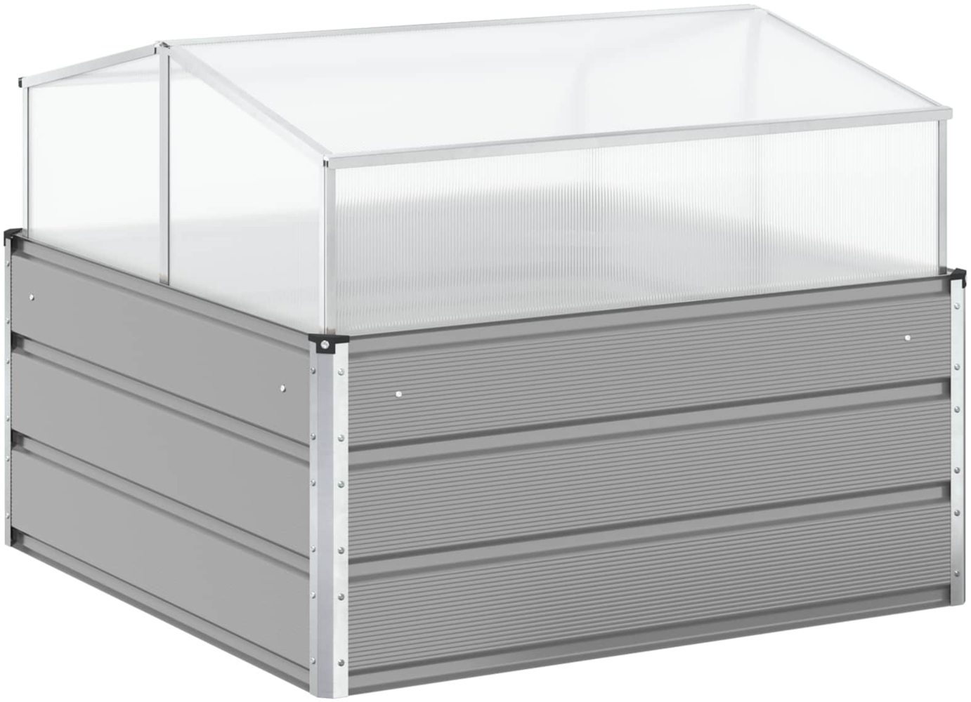 vidaXL Pflanzkübel Hellgrau 100 x 100 x 77 cm Verzinkter Stahl 42018179 Bild 1