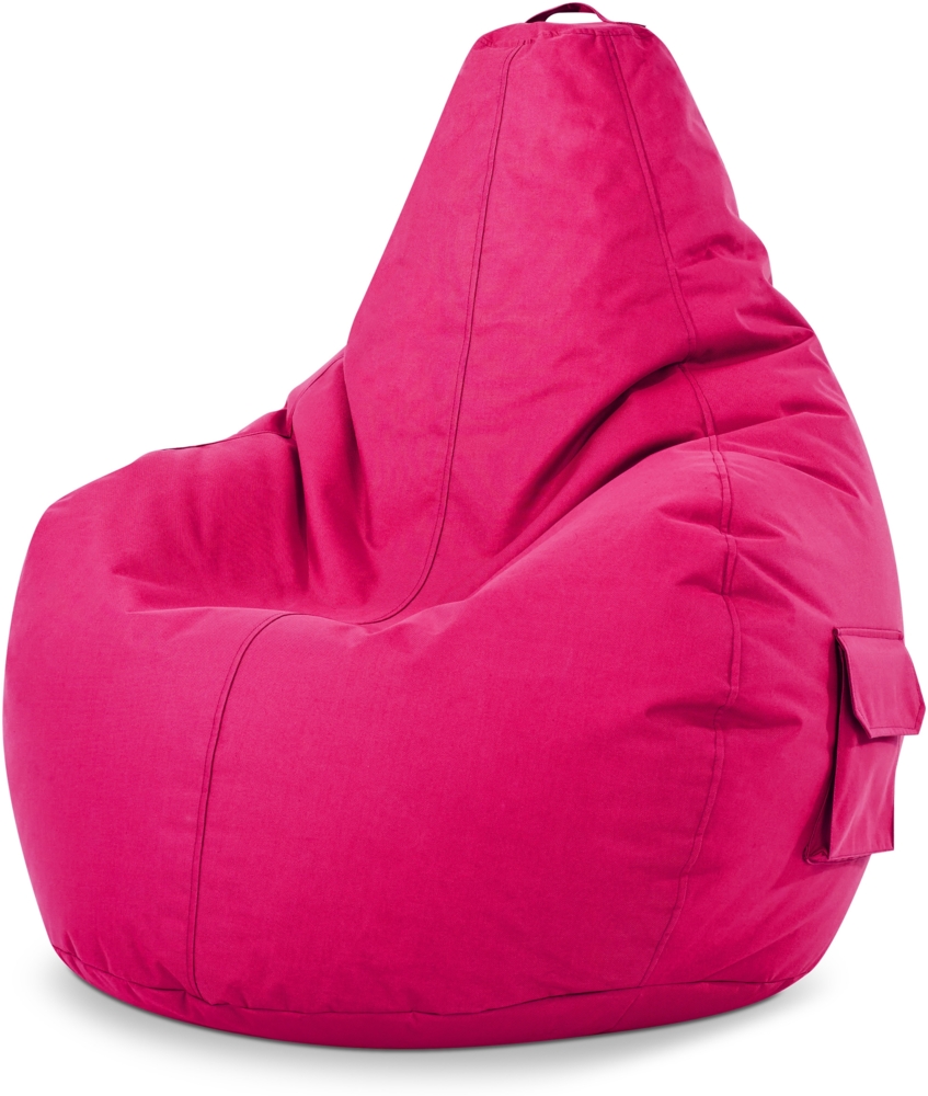 Green Bean© Sitzsack mit Rückenlehne "Cozy" 80 x 70 x 90 cm - Gaming Chair mit 230L Füllung - Bean Bag Lounge Chair Sitzhocker Pink Bild 1