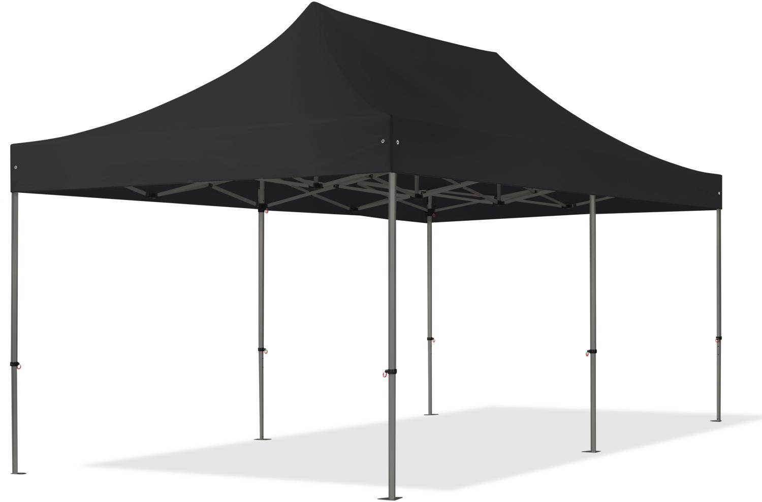 3x6 m Faltpavillon, PREMIUM Stahl 40mm, schwarz Bild 1