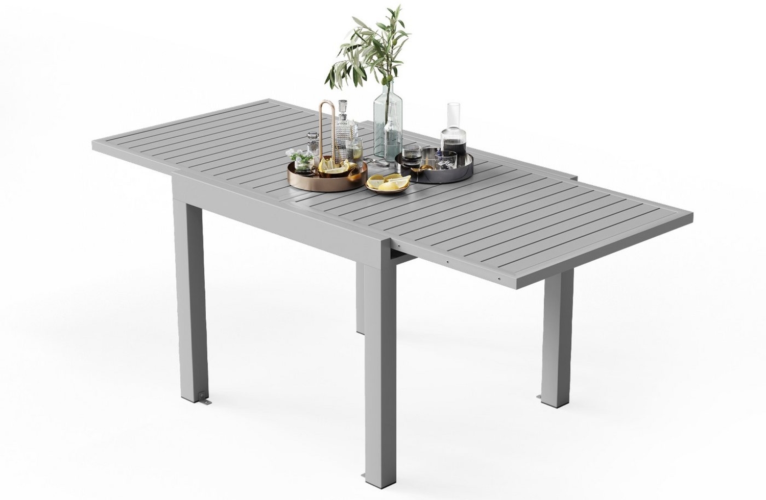 HOMALL Gartentisch 81.5*81.5/163*81.5CM Gartentisch 4/6 Gartenstühle (81.5*81.5 mit 4 Stühlen, 81.5*163 mit 6 Stühlen, Aluminium ist leicht zu reinigen, korrosionsbeständig und rostfrei) Bild 1