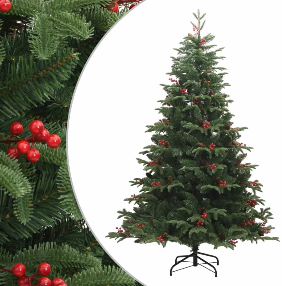 vidaXL Künstlicher Weihnachtsbaum Klappbar mit Zapfen & Beeren 240 cm 358378 Bild 1