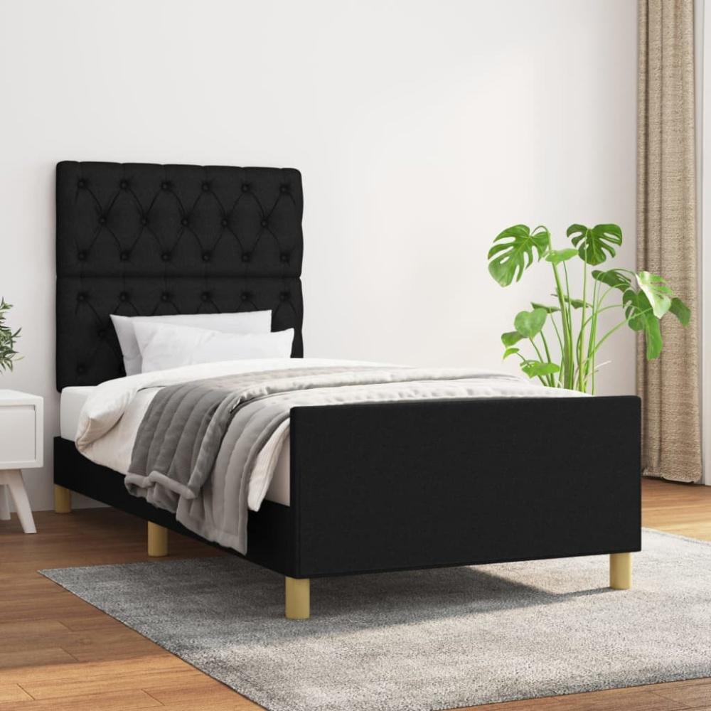 Einzelbett mit Kopfteil Stoff Schwarz 80 x 200 cm [3125254] Bild 1