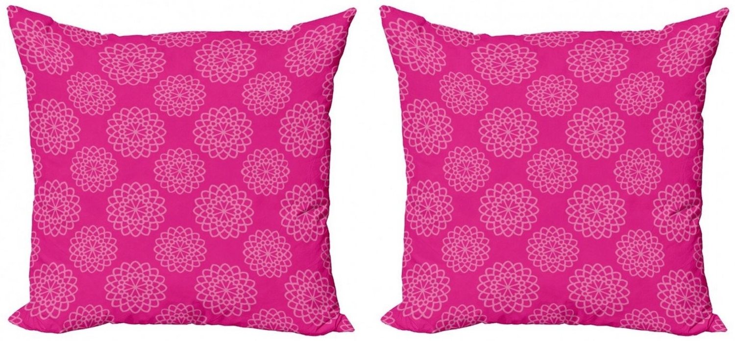 Abakuhaus Kissenbezüge Modern Accent Doppelseitiger Digitaldruck, (2 Stück), Hot Pink Geometrische Blumen-Motiv Bild 1