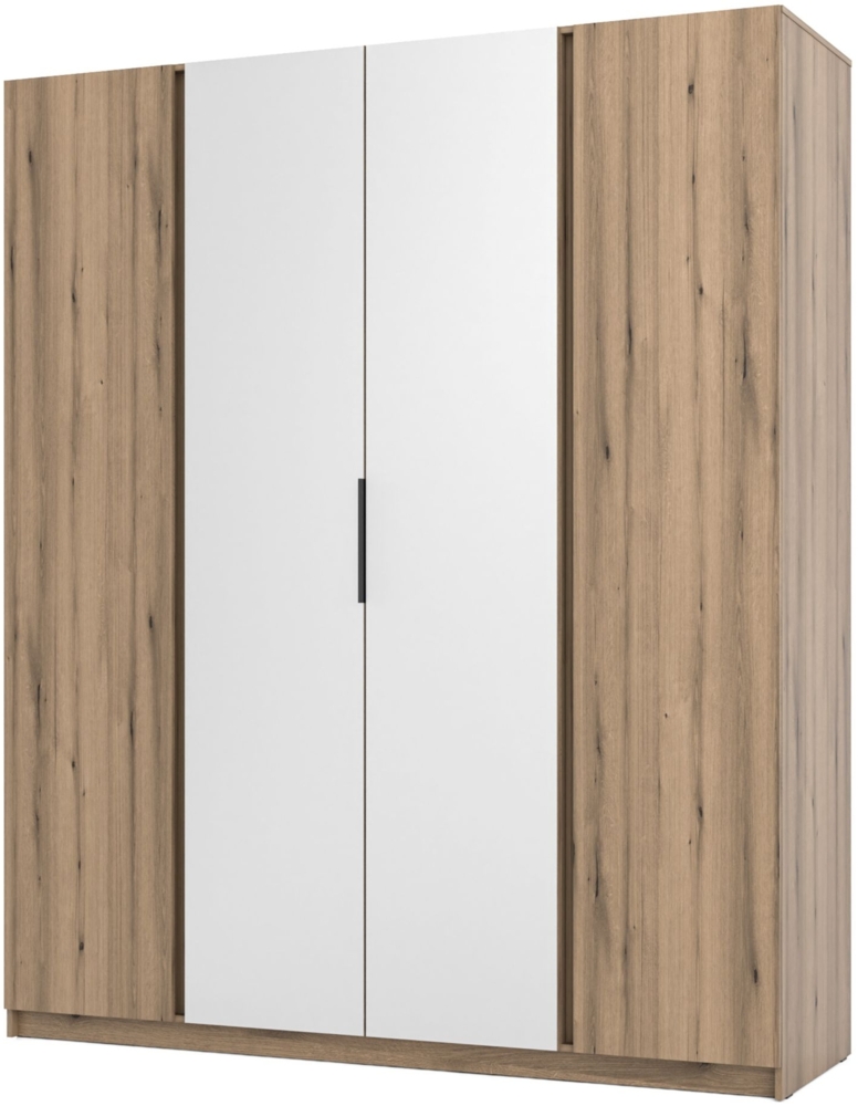 Selsey 'Kaja' Kleiderschrank 4-türig mit Spiegel, Eiche Evoke, ca. 239 x 200 x 62 cm Bild 1