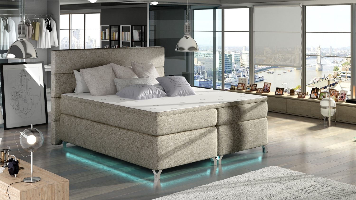 Eltap Amadeo LED Bett (Dora 22) 140X200 Holzrahmen Bild 1