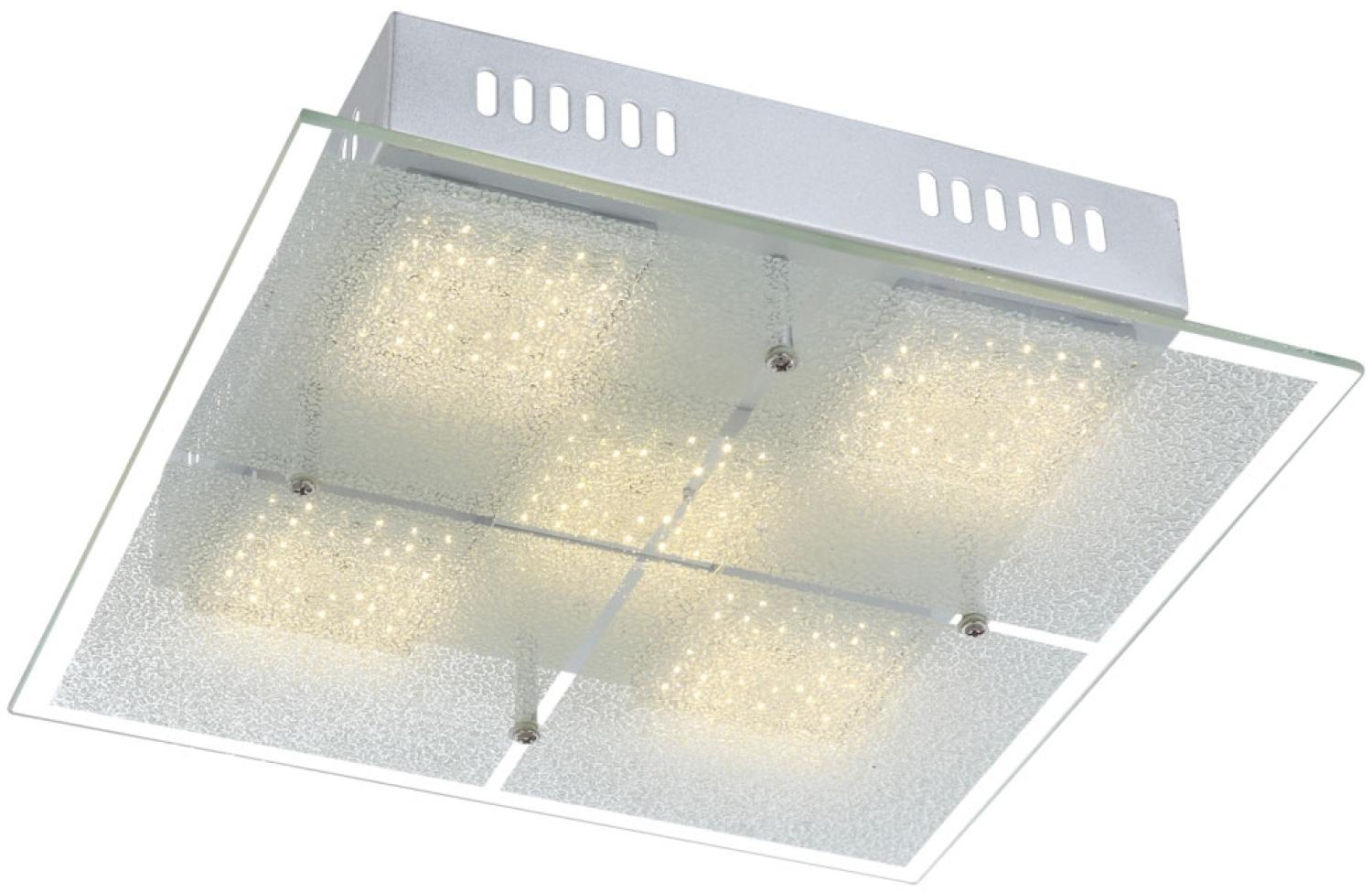 LED Deckenlampe, Chrom Glas satiniert, L 28 cm Bild 1