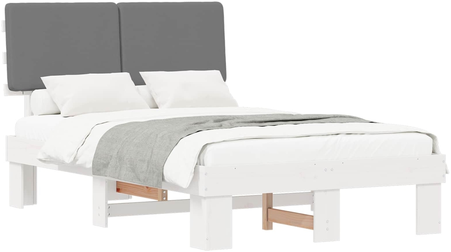 vidaXL Bettgestell mit gepolstertem Kopfteil Hellgrau 120x200 cm 877493 Bild 1