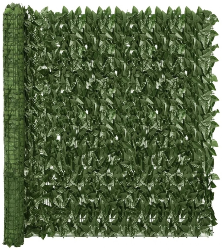 vidaXL Balkon-Sichtschutz mit Dunkelgrünen Blättern 300x150 cm 3216424 Bild 1