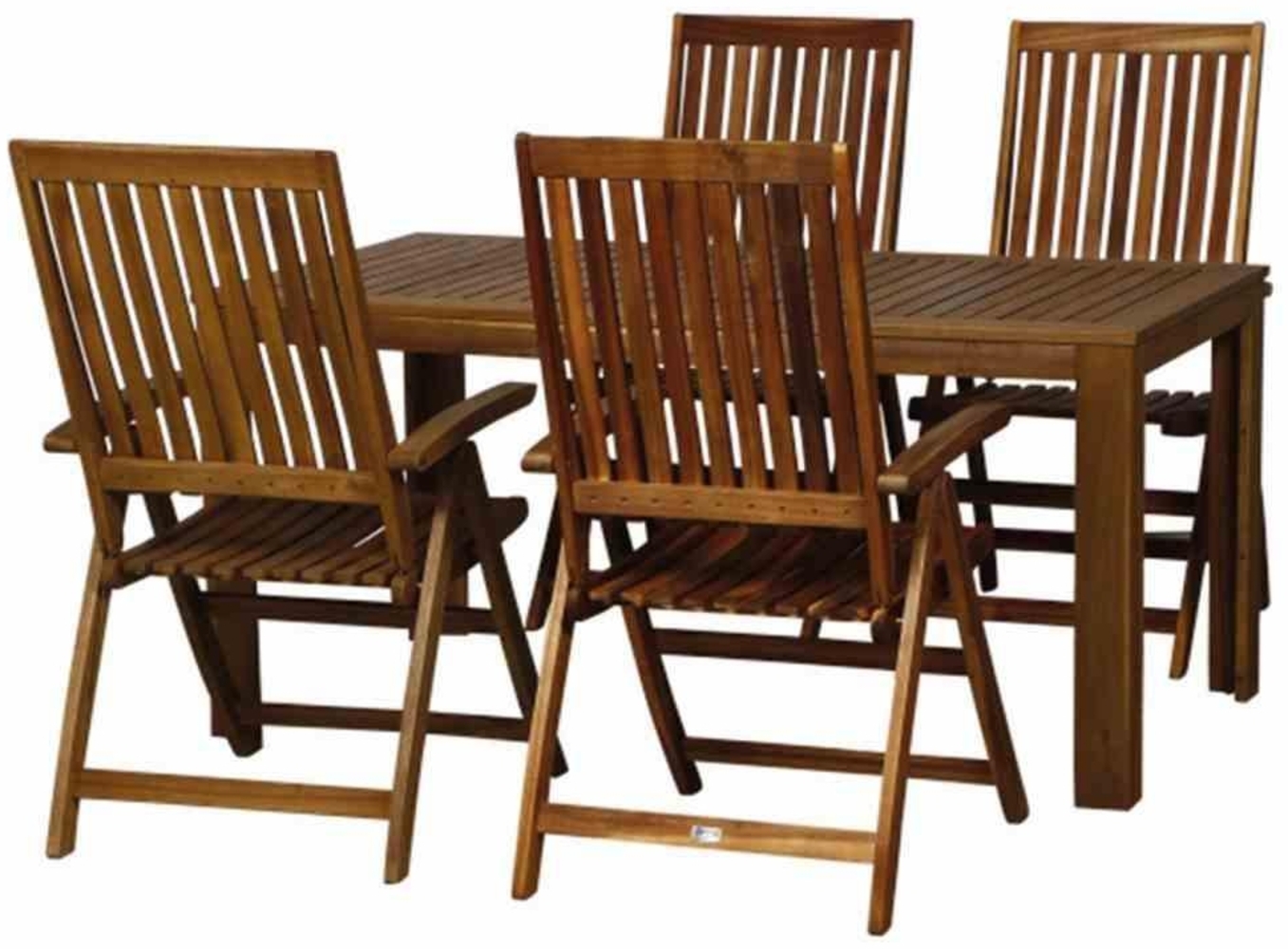 SIENA GARDEN Paleros SET Klappsessel 5-teilig 4 x Ses, 1 x Tisch 160 x 90 Bild 1