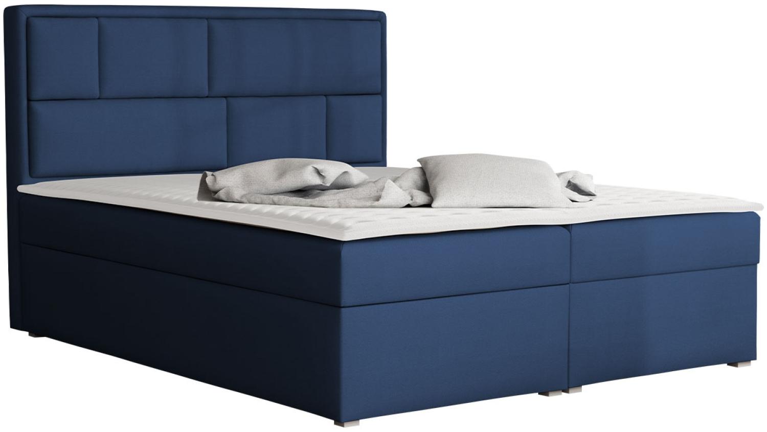 Boxspringbett Deco Box, Blau, 140x200 cm Bild 1