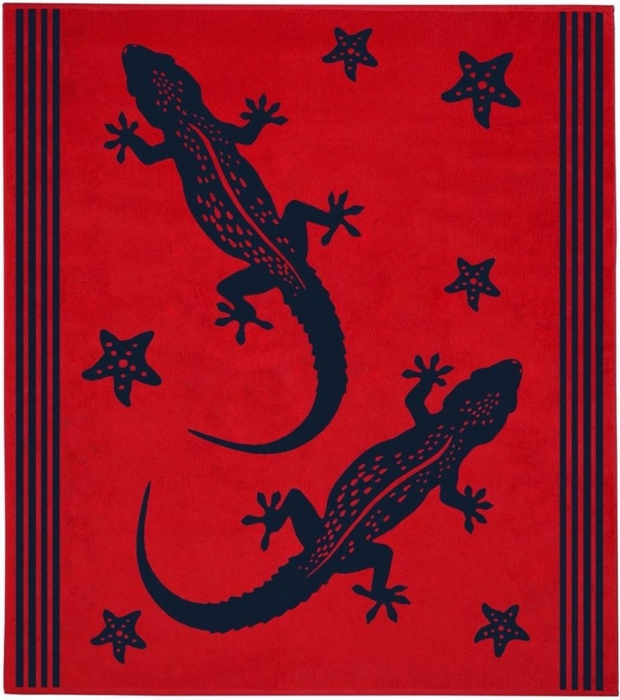 Delindo Lifestyle Strandtuch Tropical "Gecko", Baumwolle (1-St), Jacquard-gewebtes Motiv XXL Bild 1