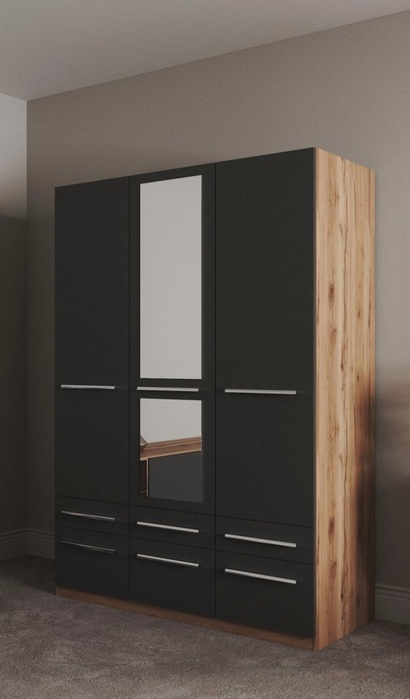 priess Kleiderschrank Schrank Garderobe Wäscheschrank Barcelona in 5 Breiten viel Stauraum, geräumige Schubkästen, mit Spiegel, MADE IN GERMANY Bild 1