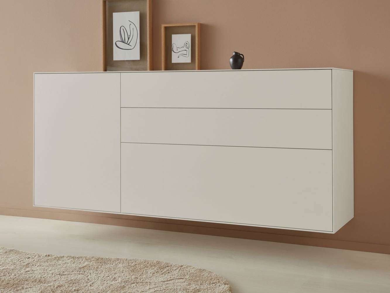 LeGer Home by Lena Gercke Sideboard Essentials, Breite: 167cm, MDF lackiert, Push-to-open-Funktion Bild 1