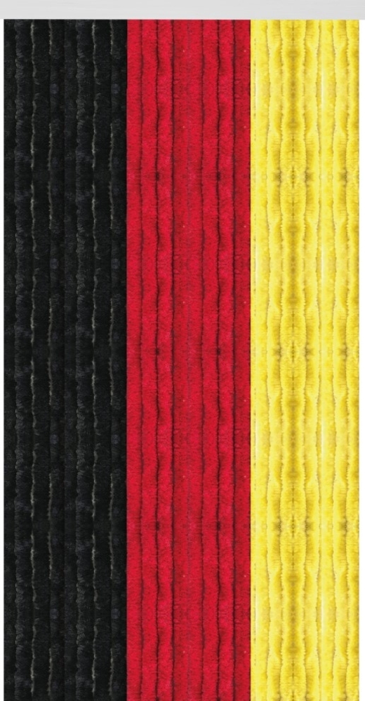 Flauschvorhang 80x185 cm in Unistreifen schwarz - rot - gelb, perfekter Insekten- und Sichtschutz für Ihre Balkon- und Terrassentür, viele Farben Bild 1