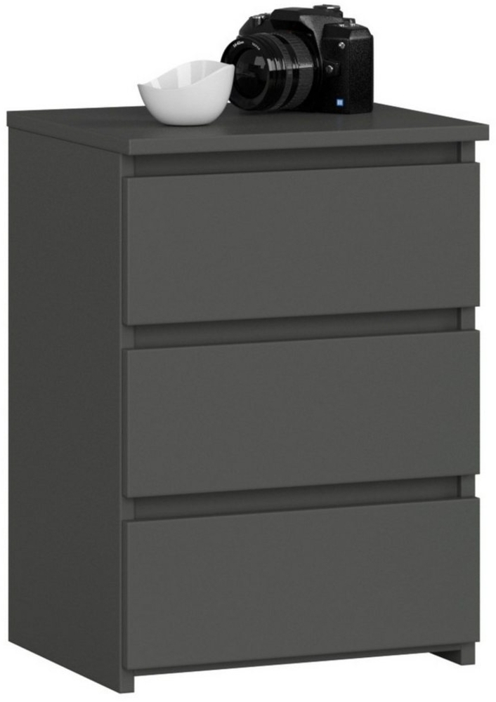 Home Collective Kommode 40 cm breit Holz Highboard Sideboard für Flur Schlafzimmer Wohnzimmer (Mehrzweckschrank Schrank schmal Kommode Schlafzimmer mit Schubladen), Kinderzimmer Organizer, 57 cm hoch mit 3 Schubladen graphit Bild 1