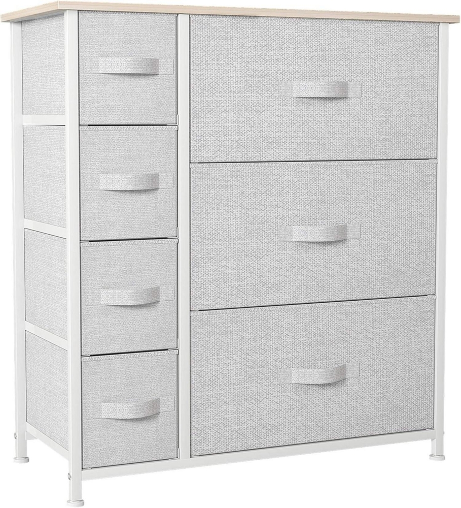 YITAHOME 7 Schubladen Stoffkommode Schlafzimmer Wohnzimmer Kinderzimmer Hellgrau Bild 1