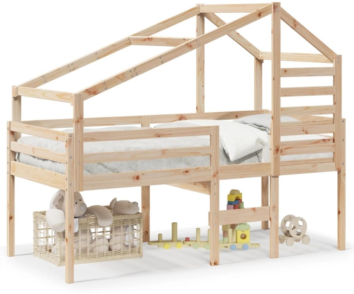 vidaXL Hochbett mit Dach 80x200 cm Massivholz Kiefer 3281974 Bild 1